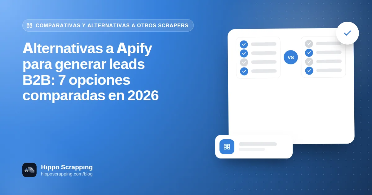 Alternativas a Apify para generar leads B2B: 7 opciones comparadas en 2026