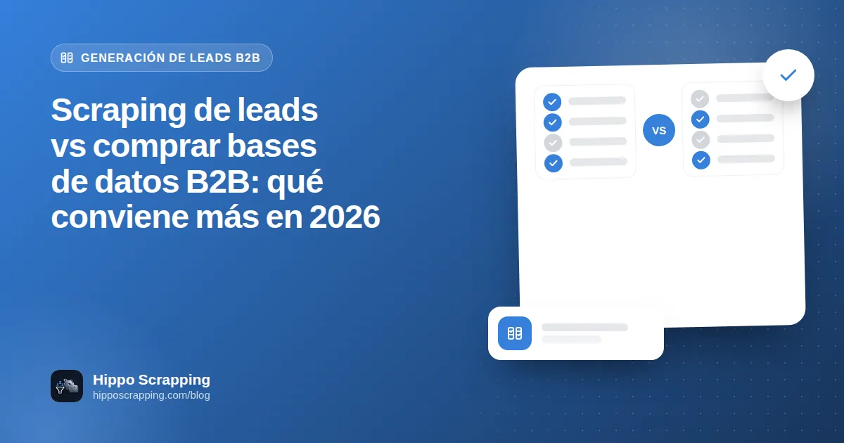 Scraping de leads vs comprar bases de datos B2B: qué conviene más en 2026