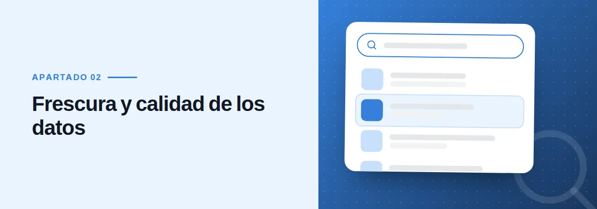 Frescura y calidad de los datos